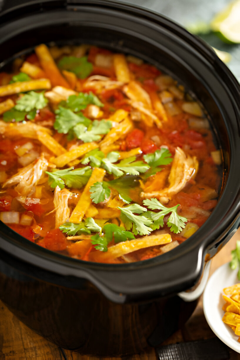 Slow Cooker Chicken Tortilla Soup