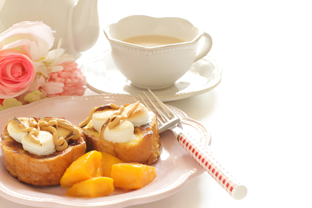 Mascarpone Stuffed French Toast with Peaches