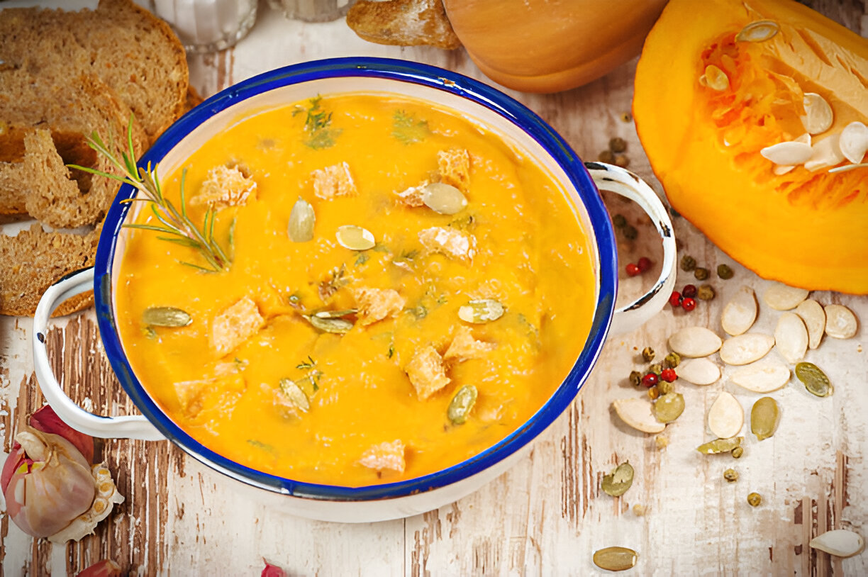 Turkey Pumpkin Curry Soup with Rice
