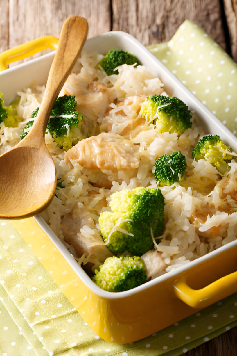 cheesy chicken broccoli rice casserole