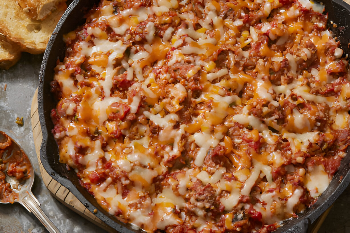 cheesy hamburger rice casserole