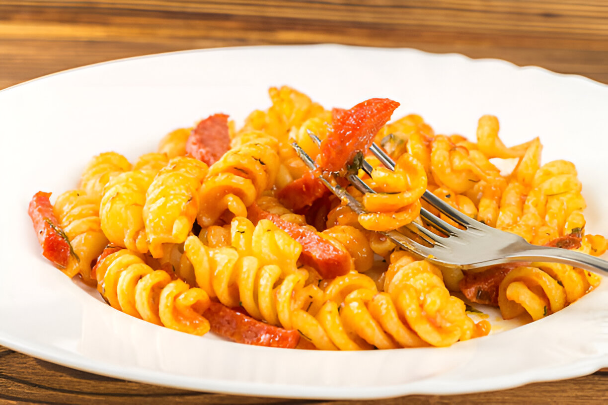 cheesy kielbasa pasta