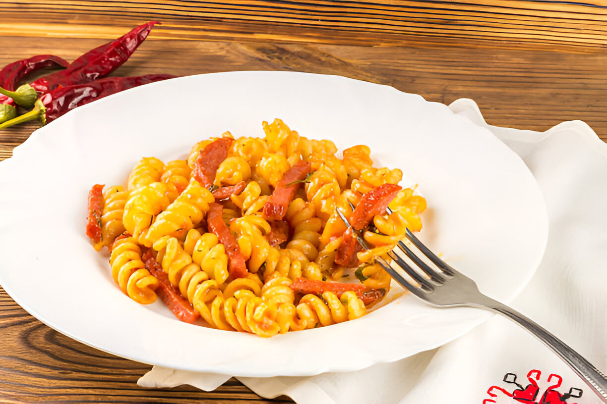 cheesy kielbasa pasta