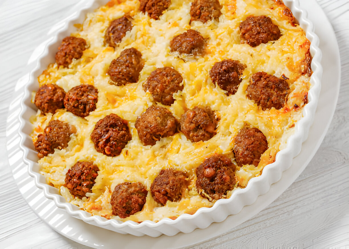 cheesy meatball casserole