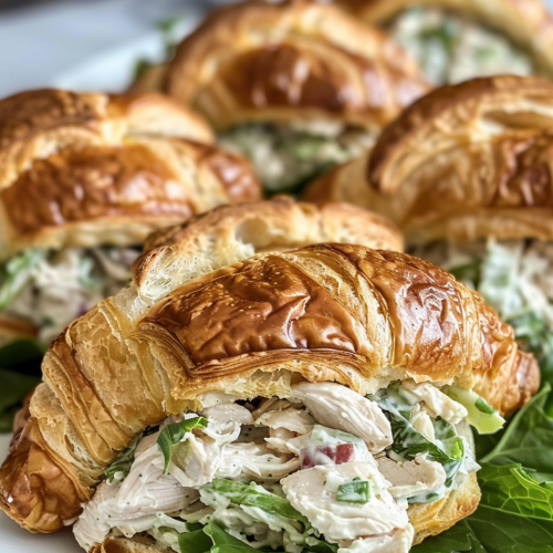 Chicken Salad On Croissants taken with iphone 15 pro max --iw 2 --ar 4:5 --v 6.0 --raw