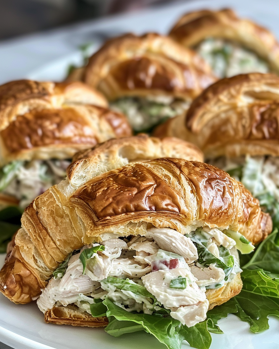 Chicken Salad On Croissants taken with iphone 15 pro max --iw 2 --ar 4:5 --v 6.0 --raw