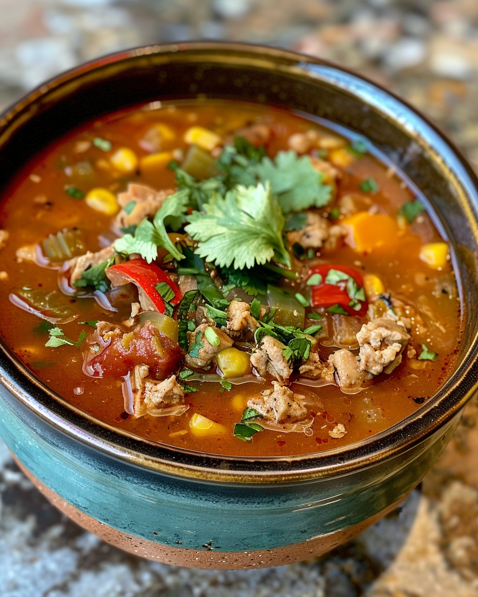 Creamy taco soup served in a bowl ready to enjoy