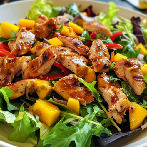 Mango Chicken Salad taken with iphone 15 pro max --iw 2 --ar 4:5 --v 6.0 --raw