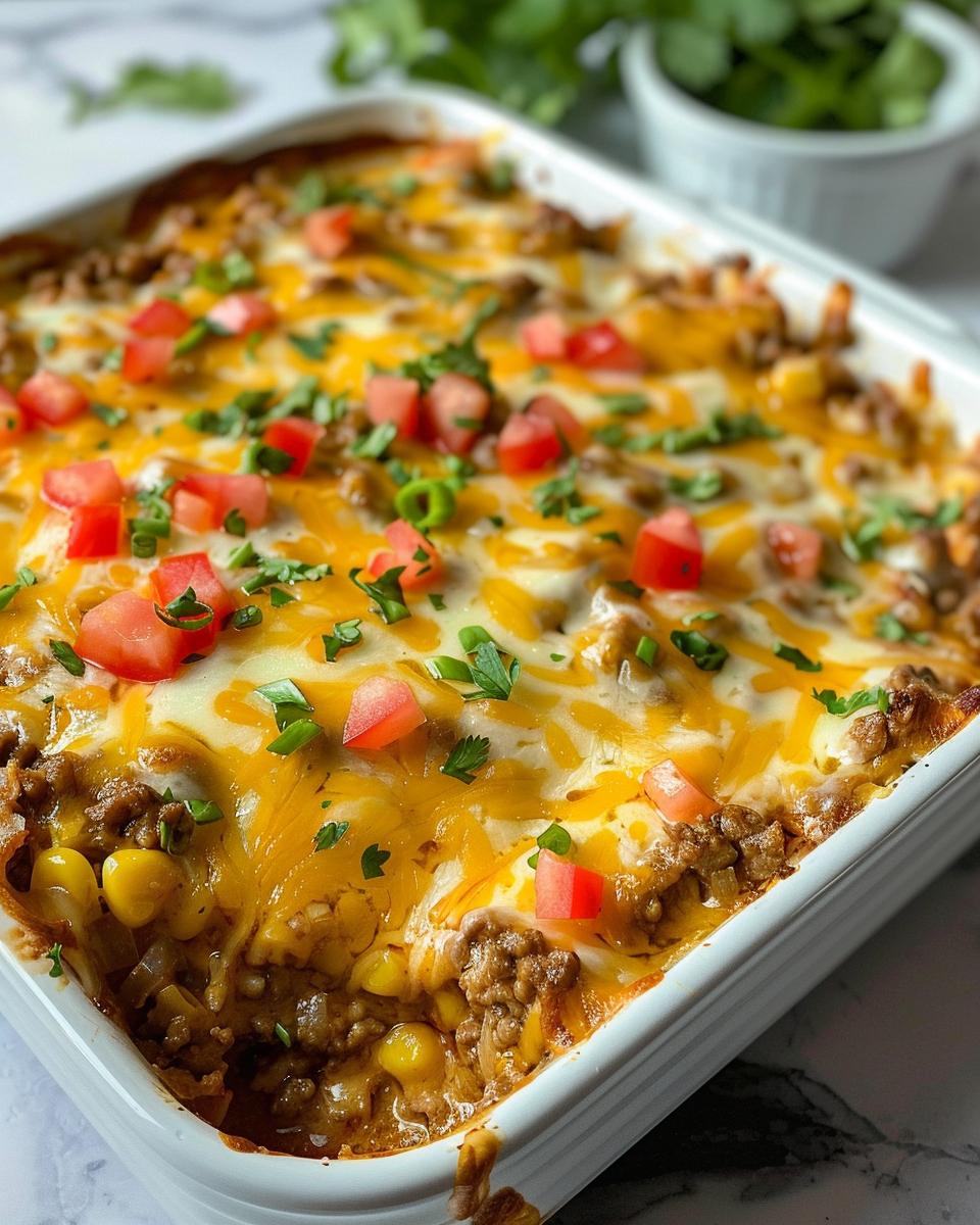 Meal Plan// Tex Mex Casserole //1 Serve taken with iphone 15 pro max --iw 2 --ar 4:5 --v 6.0 --raw