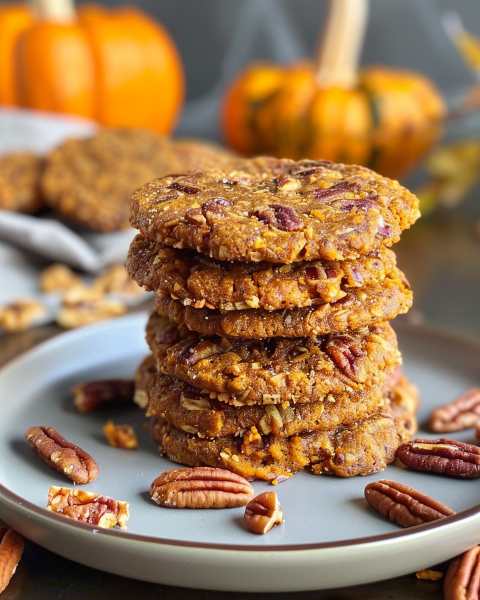 Paleo Pumpkin Pecan Pillow Cookies taken with iphone 15 pro max --iw 2 --ar 4:5 --v 6.0 --raw