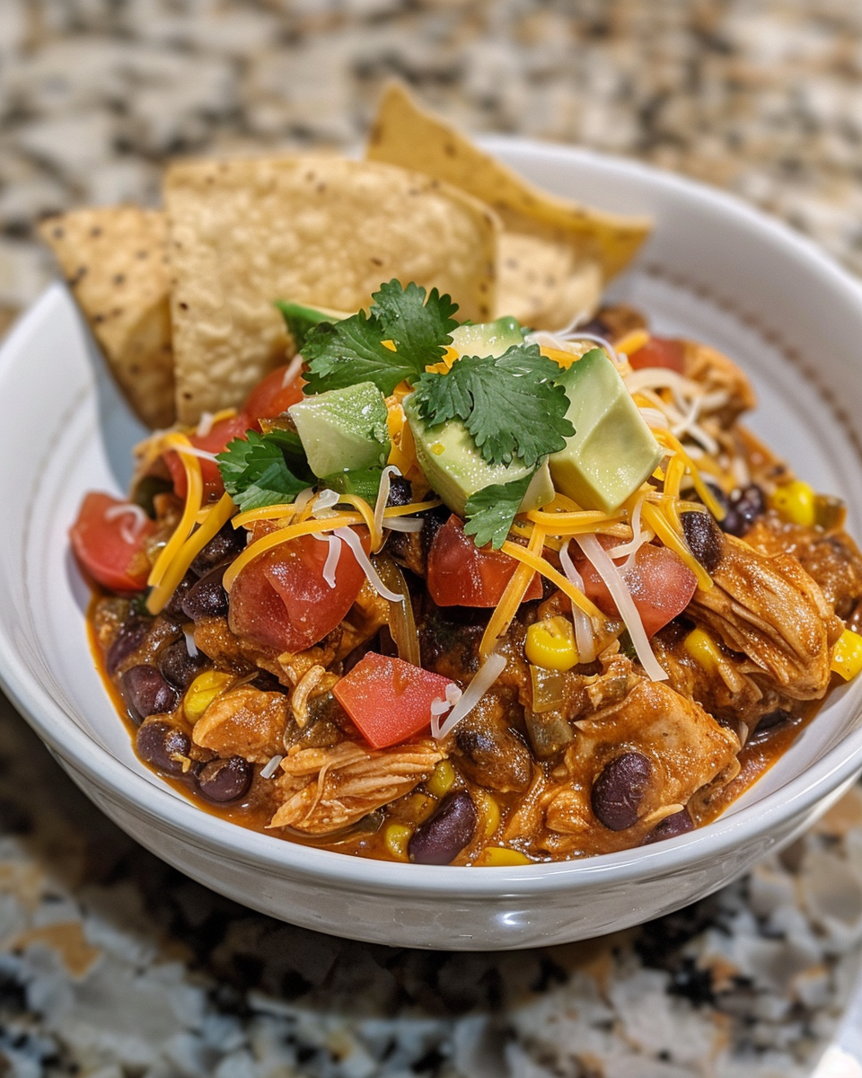 Slow Cooker Chicken Tex Mex taken with iphone 15 pro max --iw 2 --ar 4:5 --v 6.0 --raw