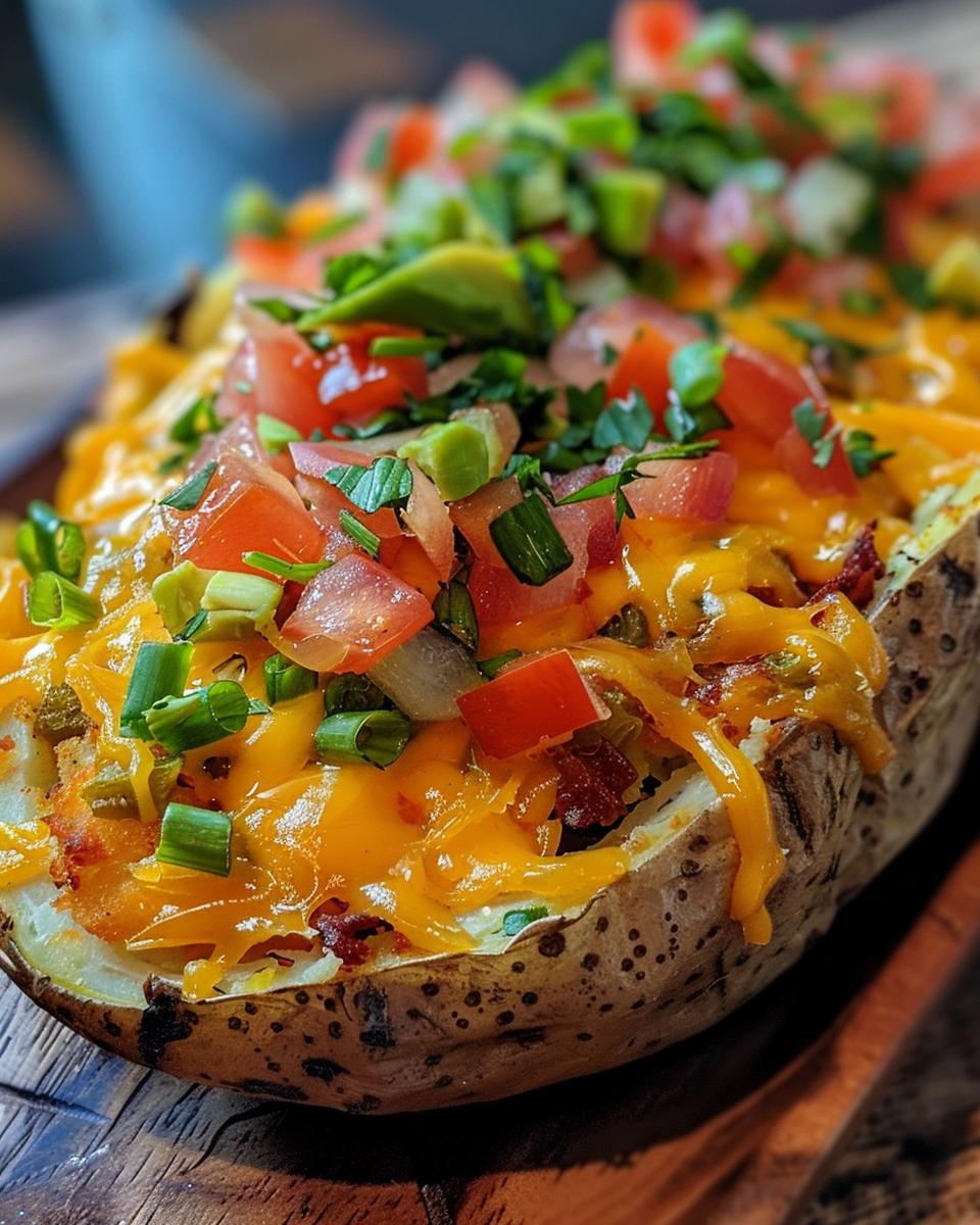 Tex-Mex Baked Potato taken with iphone 15 pro max --iw 2 --ar 4:5 --v 6.0 --raw