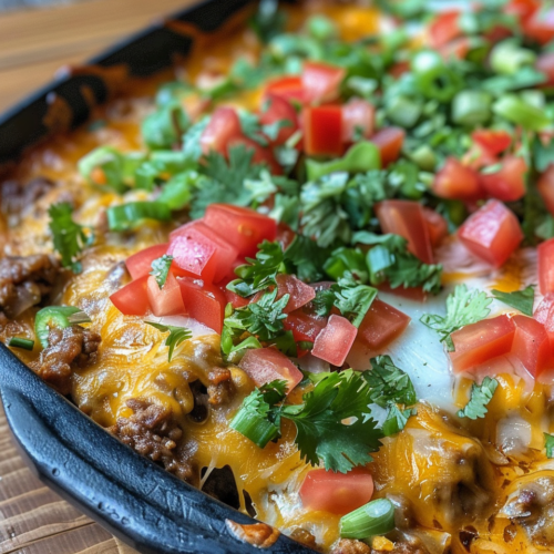 Tex-Mex Beef Casserole taken with iphone 15 pro max --iw 2 --ar 4:5 --v 6.0 --raw