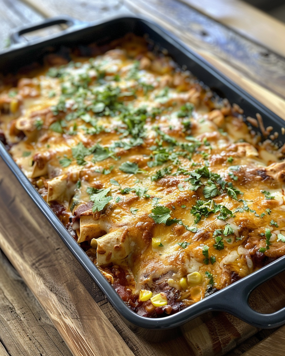 Final Tex-Mex dish plated with avocado slices, crema and fresh lime