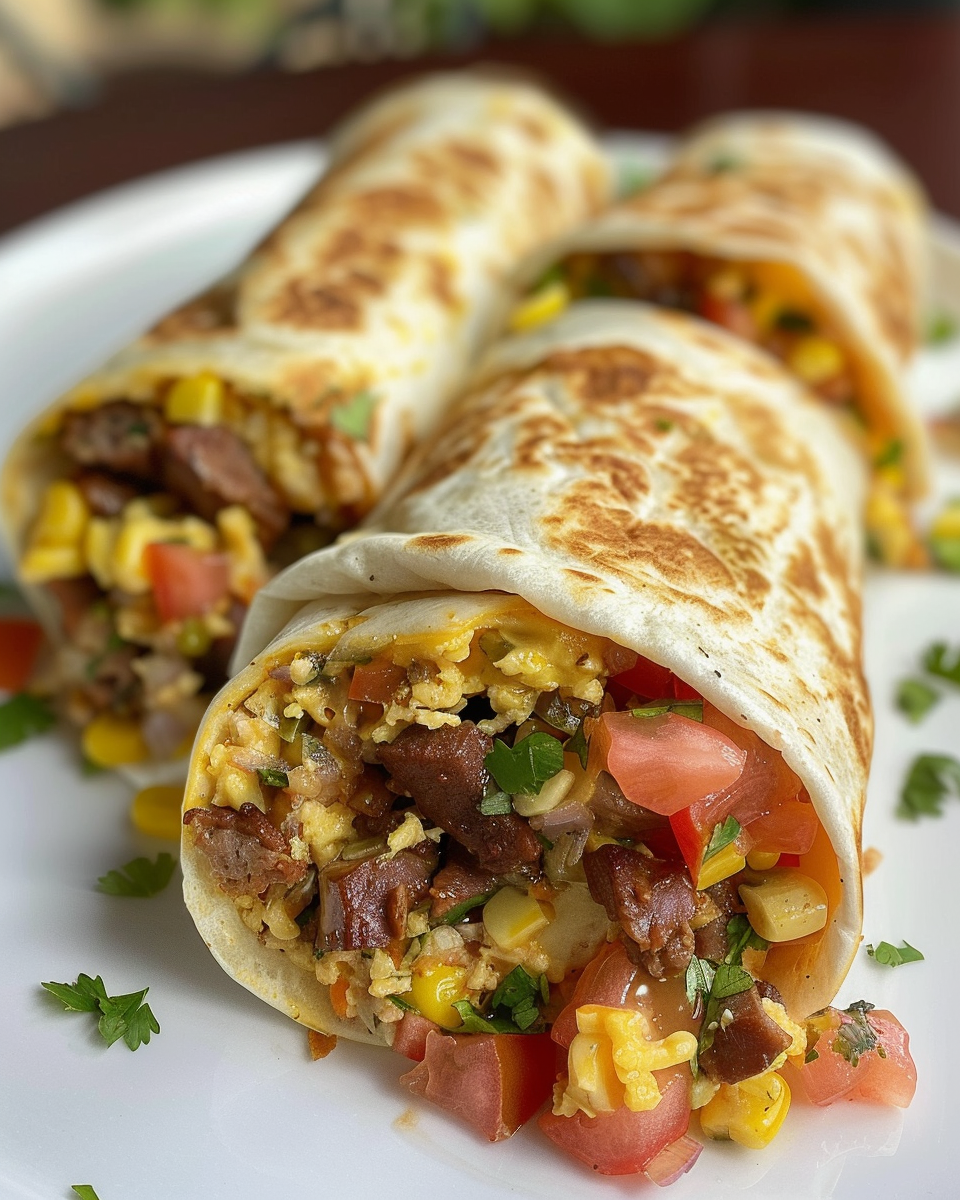 Tex-Mex Breakfast Burritos taken with iphone 15 pro max --iw 2 --ar 4:5 --v 6.0 --raw