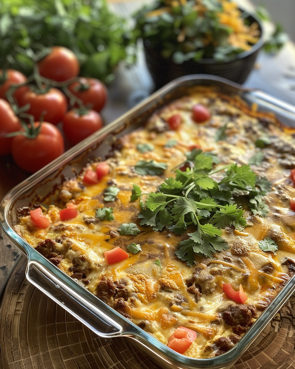 Tex-Mex Breakfast Casserole taken with iphone 15 pro max --iw 2 --ar 4:5 --v 6.0 --raw