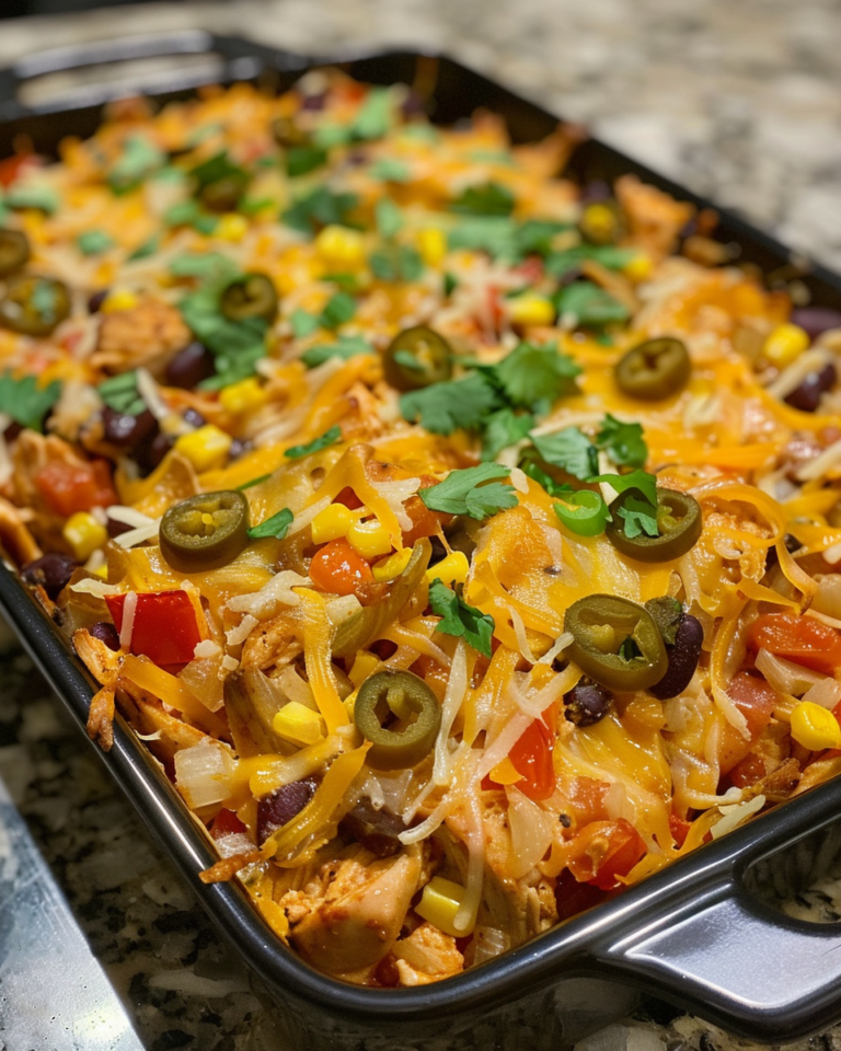 Tex Mex Chicken Casserole taken with iphone 15 pro max --iw 2 --ar 4:5 --v 6.0 --raw
