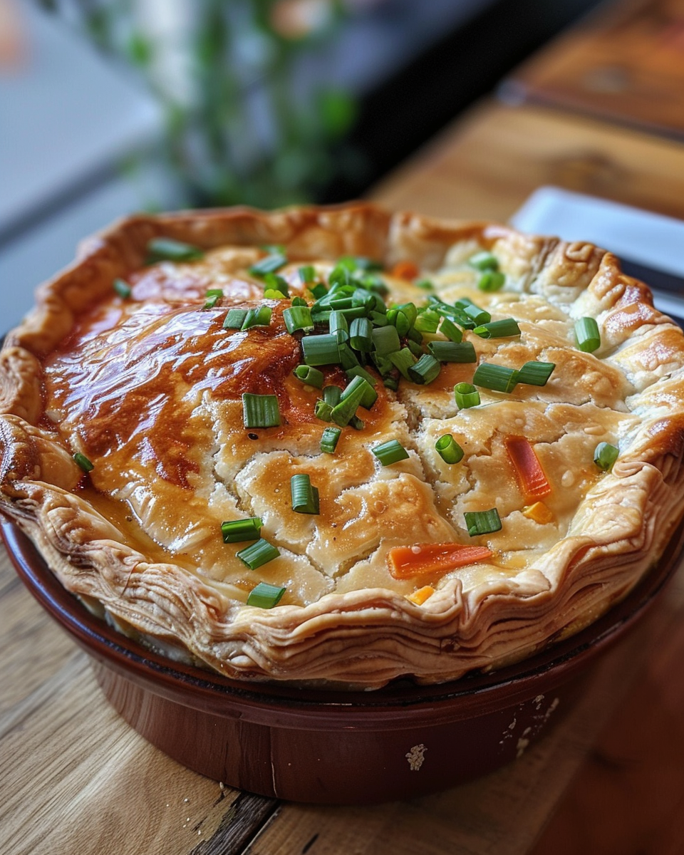 Tex-Mex Chicken Pot Pie taken with iphone 15 pro max --iw 2 --ar 4:5 --v 6.0 --raw