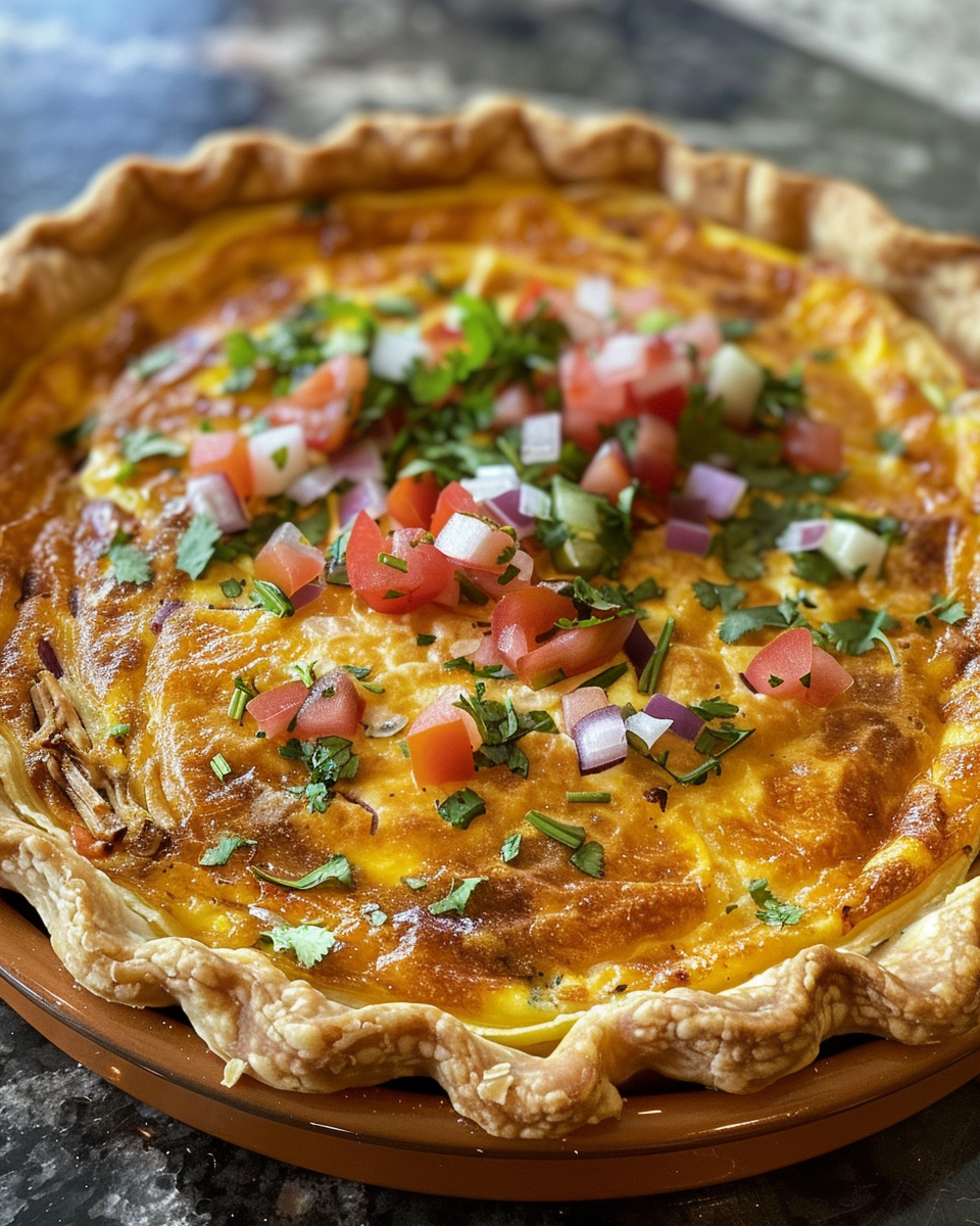 Ingredients for Tex-Mex chicken quiche including sweet potatoes, eggs, cheese, and spices
