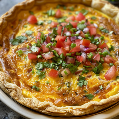 Tex-Mex Chicken Quiche taken with iphone 15 pro max --iw 2 --ar 4:5 --v 6.0 --raw