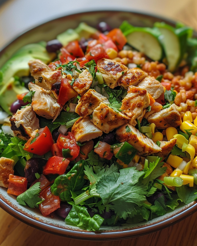 Tex-Mex Chopped Chicken Salad taken with iphone 15 pro max --iw 2 --ar 4:5 --v 6.0 --raw