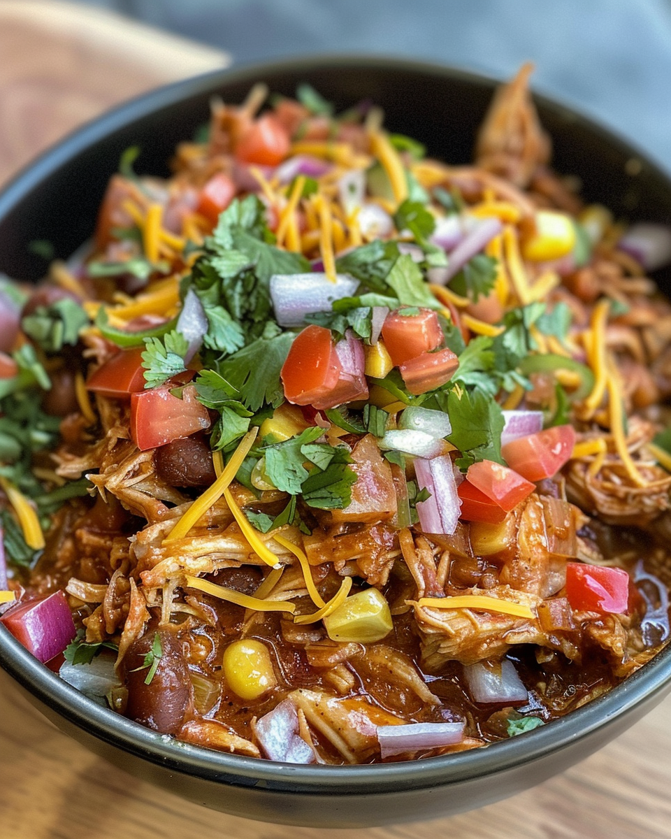 Spices and seasoning mix for Tex-Mex pulled chicken on kitchen counter