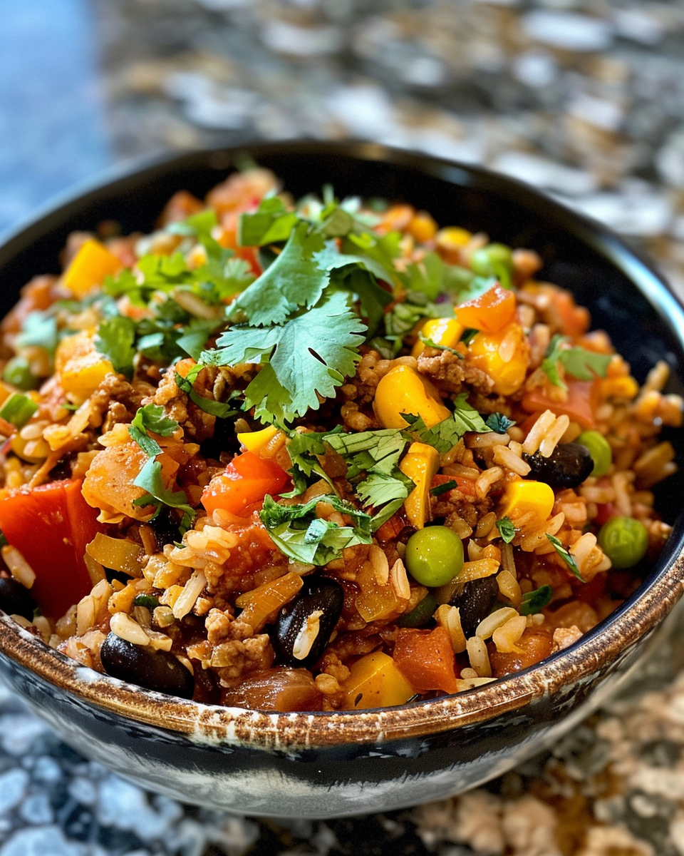 Tex-Mex Spicy Veggie Rice taken with iphone 15 pro max --iw 2 --ar 4:5 --v 6.0 --raw