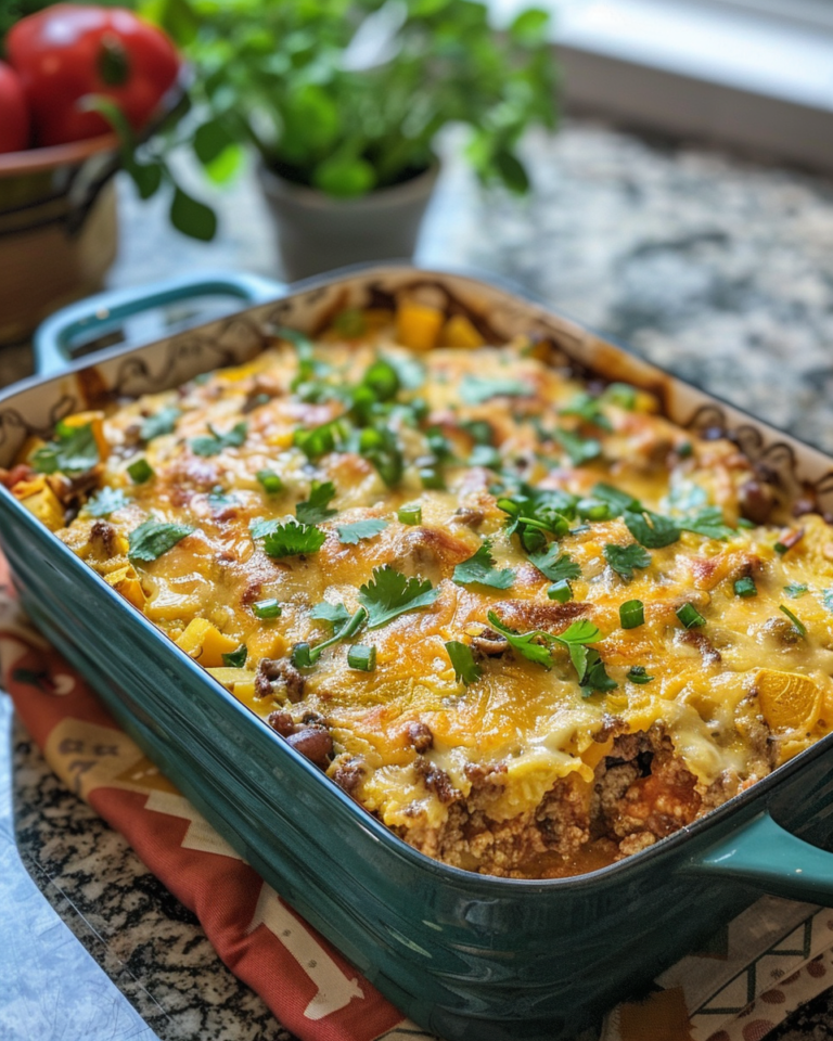 Tex-Mex Squash Casserole taken with iphone 15 pro max --iw 2 --ar 4:5 --v 6.0 --raw