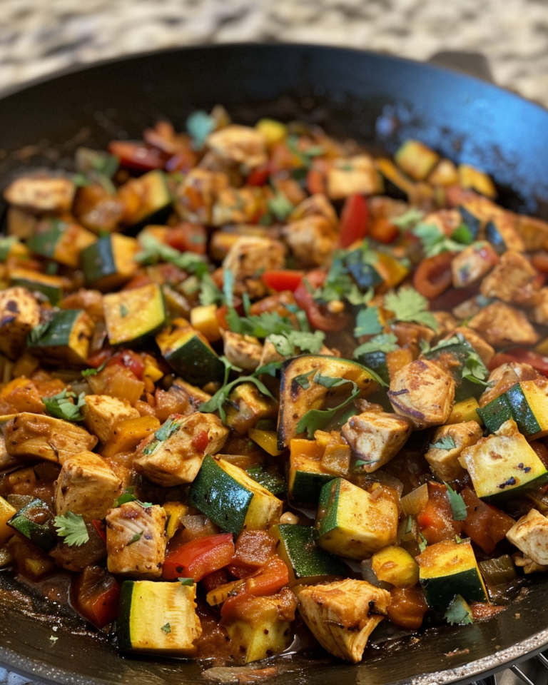 Tex Mex Zucchini & Chicken Skillet For Clean Eating Taco Tuesday taken with iphone 15 pro max --iw 2 --ar 4:5 --v 6.0 --raw
