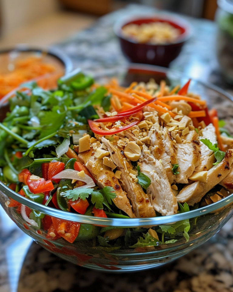 Vietnamese Chicken Salad taken with iphone 15 pro max --iw 2 --ar 4:5 --v 6.0 --raw