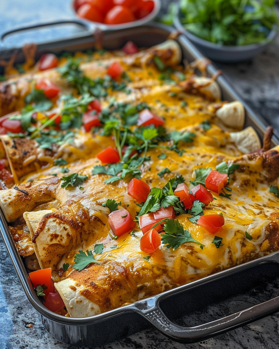 Ingredients for Tex Mex chicken enchiladas including corn tortillas, cheese, chicken and sauce