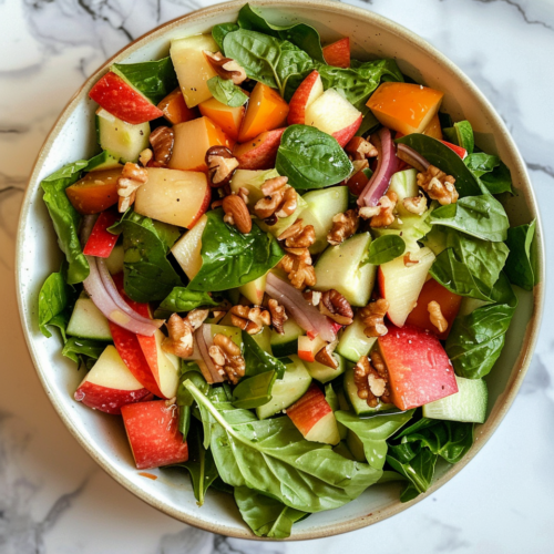 Apple Walnut Salad taken with iphone 15 pro max --iw 2 --ar 4:5 --v 6.0 --raw