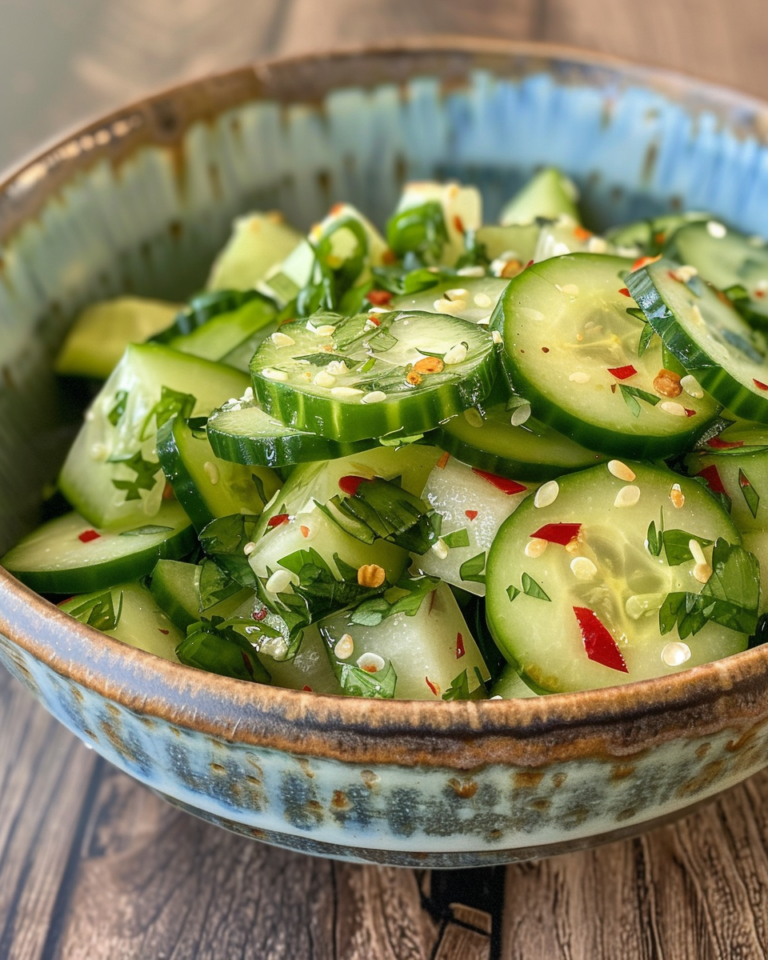 Asian Cucumber Salad taken with iphone 15 pro max --iw 2 --ar 4:5 --v 6.0 --raw