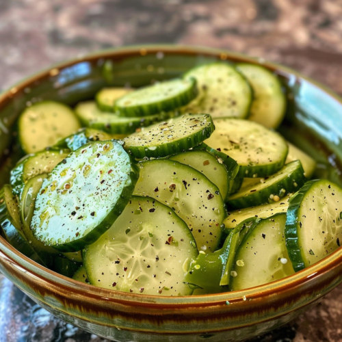Basic Awesome Vinegar Cucumber Salad taken with iphone 15 pro max --iw 2 --ar 4:5 --v 6.0 --raw