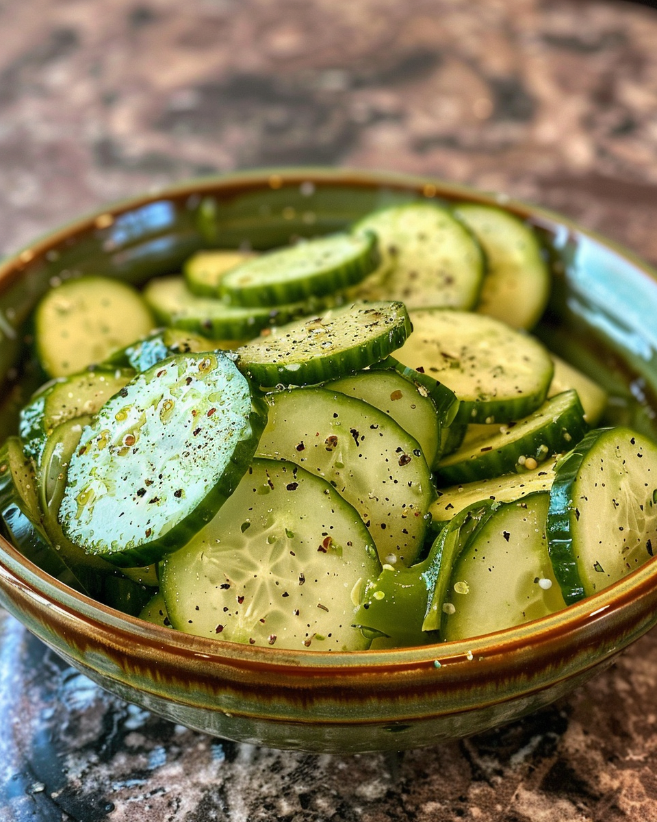 Basic Awesome Vinegar Cucumber Salad taken with iphone 15 pro max --iw 2 --ar 4:5 --v 6.0 --raw