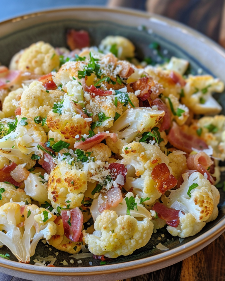 Cauliflower Salad Recipe With Bacon And Parmesan Cheese taken with iphone 15 pro max --iw 2 --ar 4:5 --v 6.0 --raw