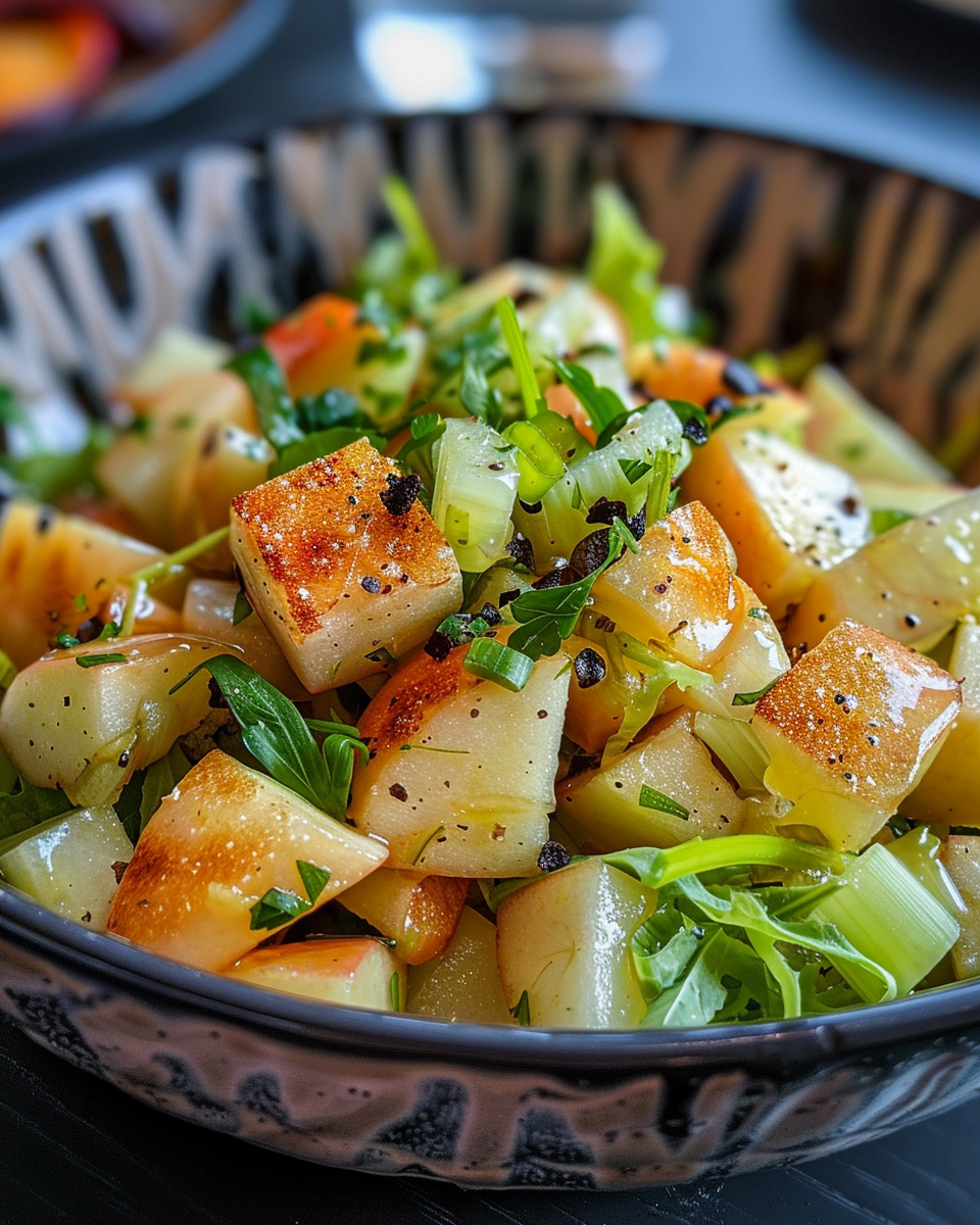 & Celery Apple Salad taken with iphone 15 pro max --iw 2 --ar 4:5 --v 6.0 --raw