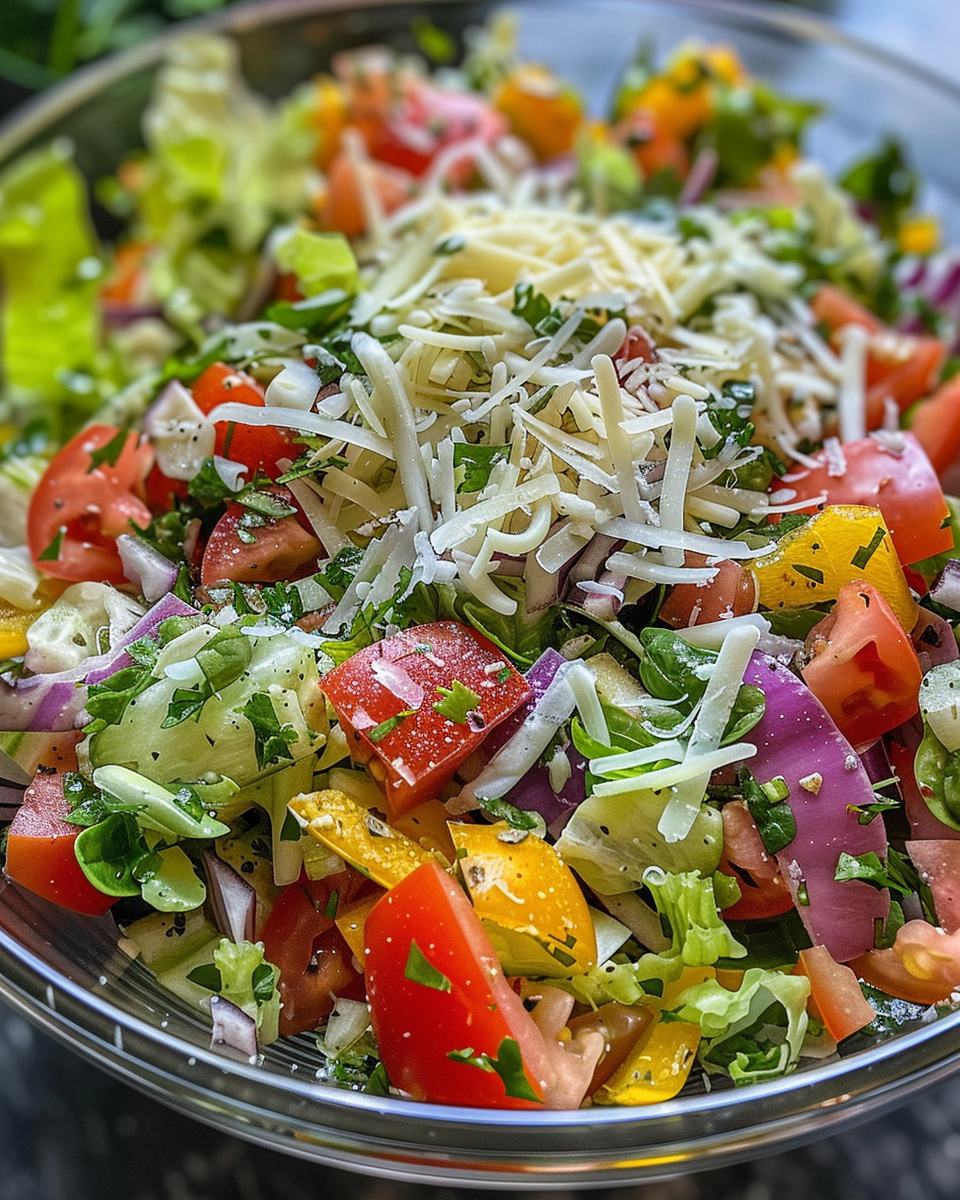 Chopped Italian Salad taken with iphone 15 pro max --iw 2 --ar 4:5 --v 6.0 --raw