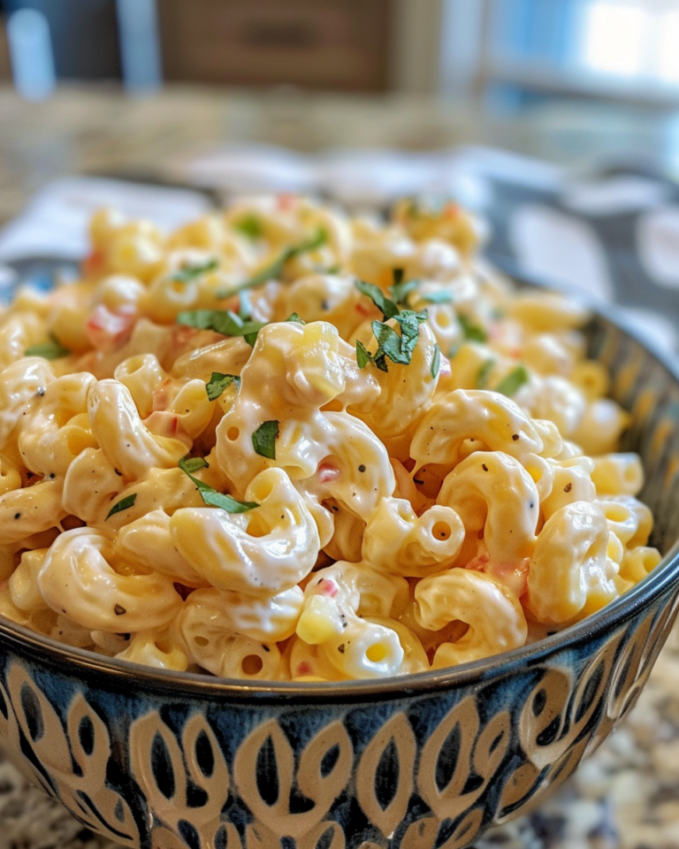 Creamy Macaroni Salad With Cheese/Cold taken with iphone 15 pro max --iw 2 --ar 4:5 --v 6.0 --raw