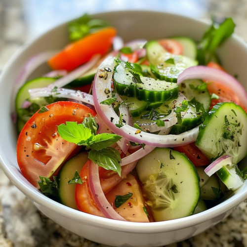 Cucumber Tomato Onion Salad taken with iphone 15 pro max --iw 2 --ar 4:5 --v 6.0 --raw
