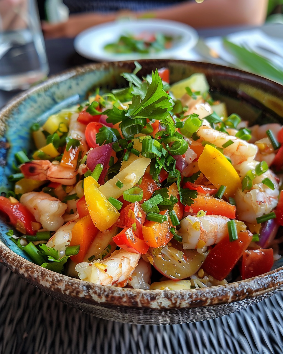 Ingredients for Ensaladang Pipino include thinly sliced cucumbers, red onions, and seasonings