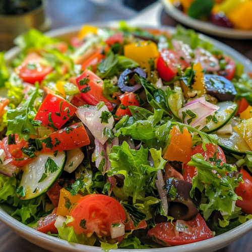 Famous La Scala Chopped Salad taken with iphone 15 pro max --iw 2 --ar 4:5 --v 6.0 --raw