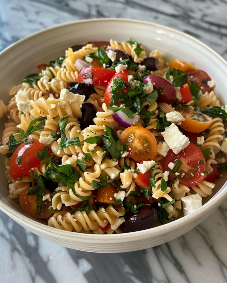 Greek Pasta Salad With Red Wine Vinaigrette taken with iphone 15 pro max --iw 2 --ar 4:5 --v 6.0 --raw