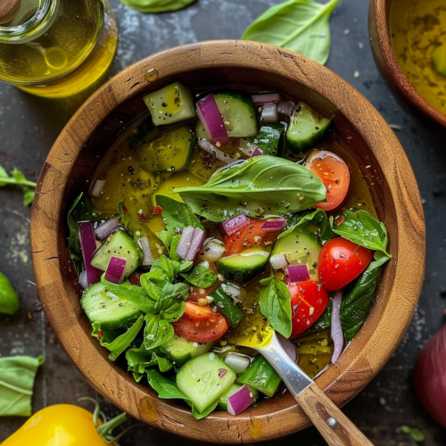 Greek Salad Dressing Recipe taken with iphone 15 pro max --iw 2 --ar 4:5 --v 6.0 --raw