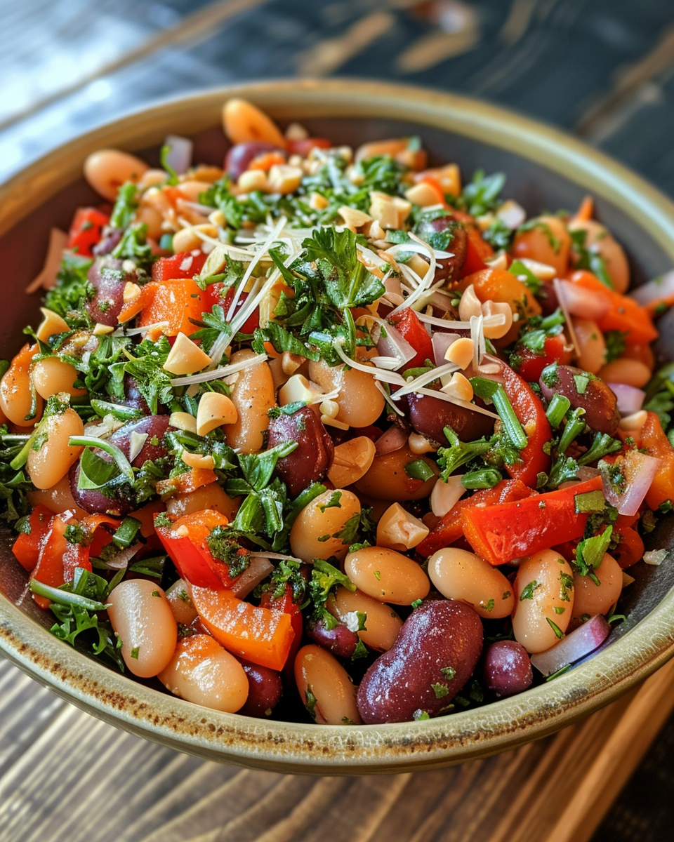 Grinder Dense Bean Salad taken with iphone 15 pro max --iw 2 --ar 4:5 --v 6.0 --raw