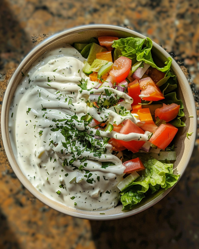 Homemade Ranch Salad Dressing taken with iphone 15 pro max --iw 2 --ar 4:5 --v 6.0 --raw