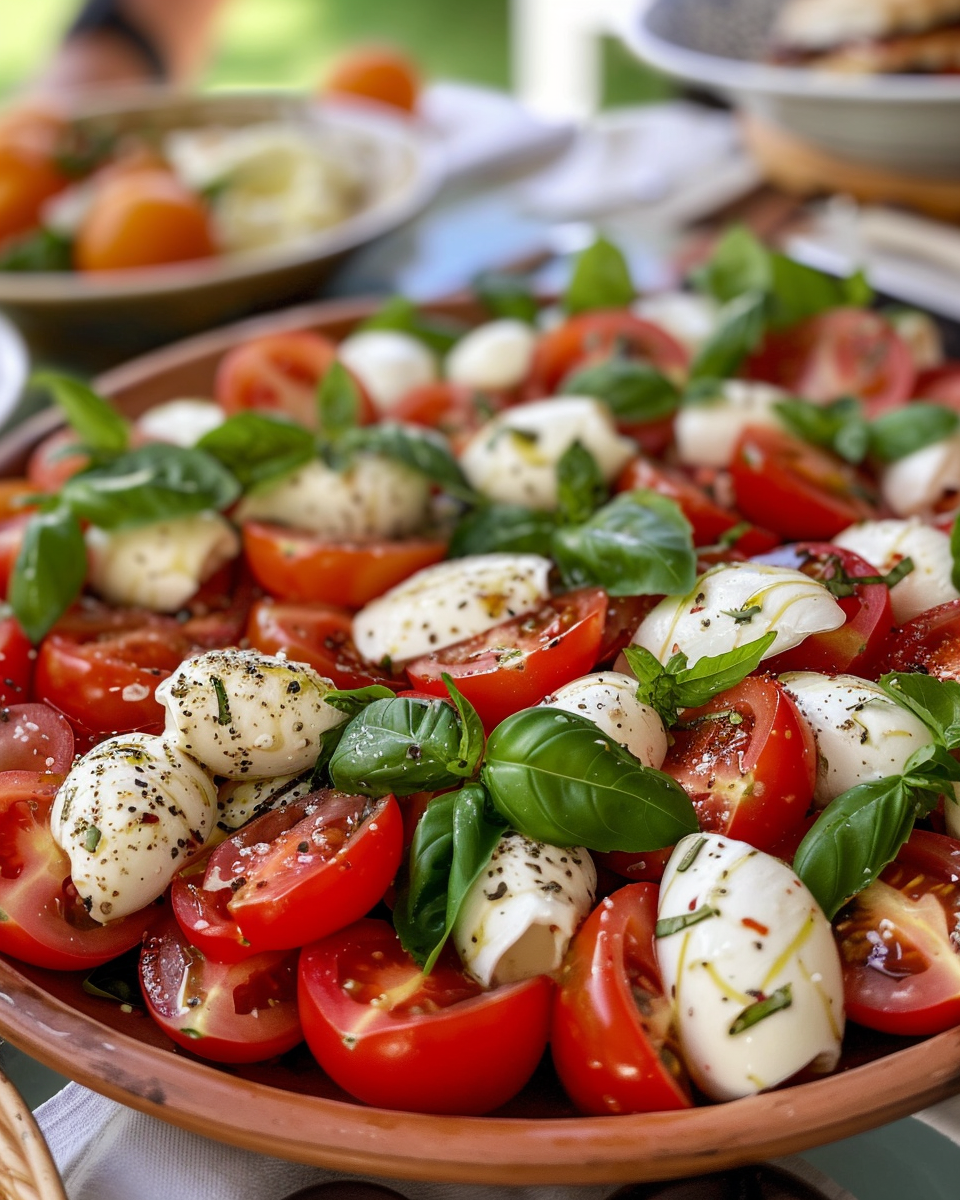 Italian Bocconcino Caprese Salad For A Crowd taken with iphone 15 pro max --iw 2 --ar 4:5 --v 6.0 --raw