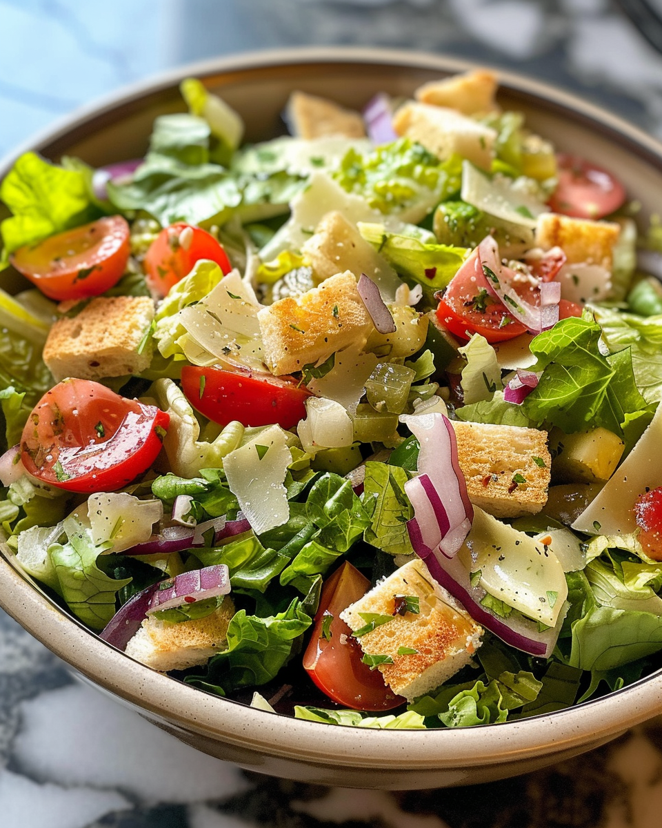 Ingredients for Italian chopped salad with herbs and cheese