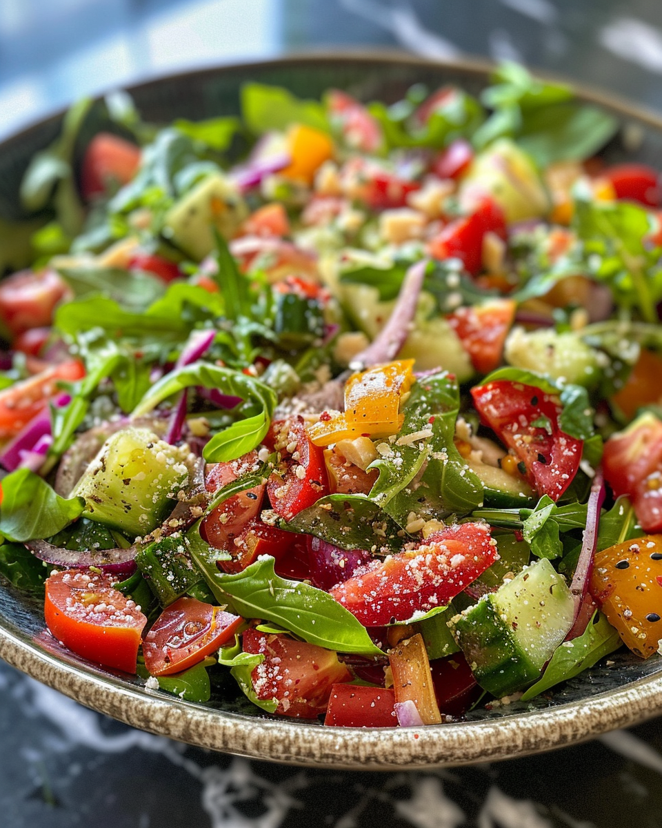Ingredients of Italian dressing including Dijon mustard, oregano, garlic, sugar, and vinegar