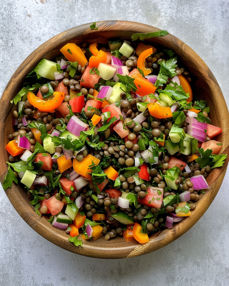 Make-Ahead Lentil Salad Bon Appetit taken with iphone 15 pro max --iw 2 --ar 4:5 --v 6.0 --raw
